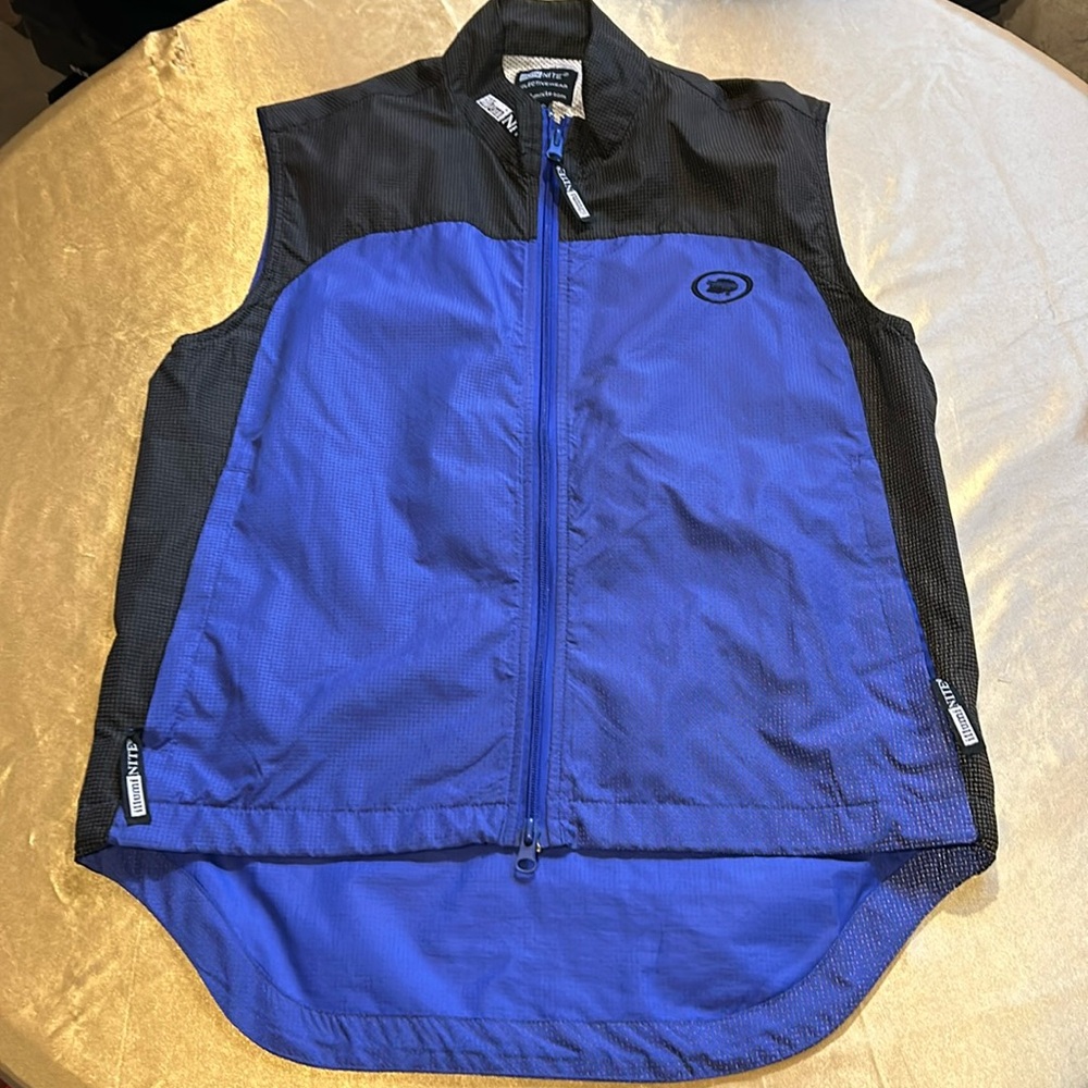 EUC ILLUMI NITE BLACK/BLUE REFLECTIVE VEST S
